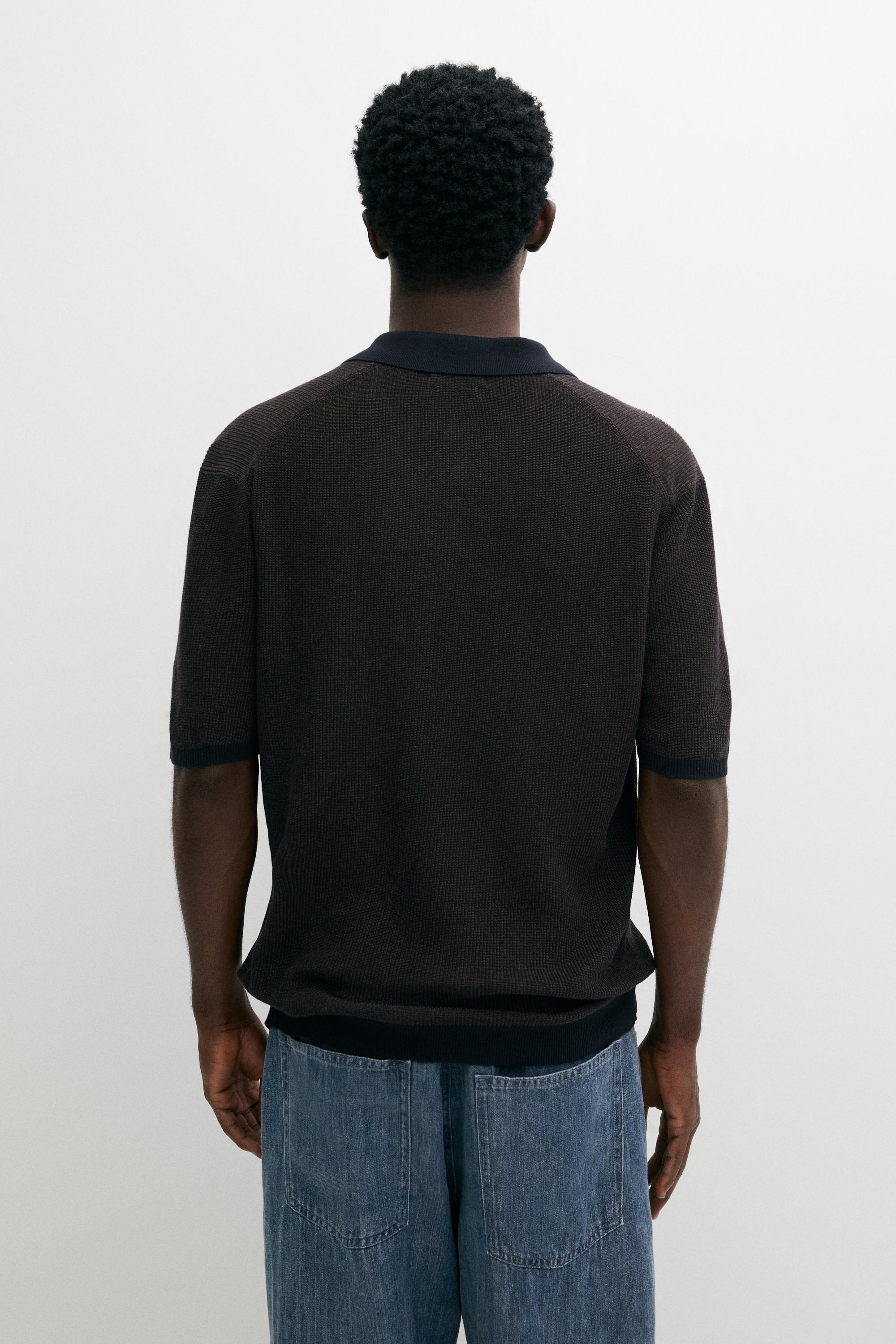 Pull polo en maille 100 % coton